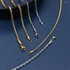 Ketten 18k Echt vergoldete Seilkette 2mm 3mm Edelstahl Karabinerverschluss Twist Halskette für Männer Frauen Modeschmuck