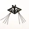 Orecchini pendenti KUGUYS Triangolo Occhi neri Nappa per donna Accessori geometrici alla moda in acrilico Gioielli Novità
