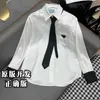 Chemisiers pour femmes, chemises de styliste Shenzhen P Home, début d'automne, nouvelle chemise à l'acide acétique, cravate Style académique, manches longues, 2QB0, 2023