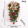 クリスマスの装飾リアルなプラスチッククリスマスガーランドプレリットデコレーションメリークリスマスグリーンツリーレッドフルーツクリスマスリースドア231027