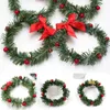 Decorative Flowers 10pc Small Christmas Wreath Door Hanging Decoration Pine Needle Berry Garland Xmas For Front Window Wall
