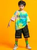 Stage Wear T-shirt multicolore à manches courtes pour enfants Vêtements de danse Hip Hop Garçons Street Girls Jazz Performance Costume BL9906