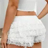 Kvinnors shorts xingqing ruffle spetsblomare 2000 -talet kvinnor estetiska elastiska låg midja lolita säkerhet byxa y2k e flicka kawaii frilly trosor