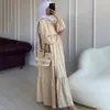 Этническая одежда, женское мусульманское платье Абая, повседневный хиджаб Рамадана, Дубай, Турция, кафтан, женский свободный халат, элегантная мода, исламские платья макси