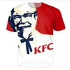 Najnowsze modne męskie womans KFC Pułkownik Sanders Letni styl tee 3D Drukuj Casual T-Shirt Tops Plus Size BB080260R