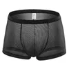 Sous-vêtements sexy sous-vêtements hommes boxeurs transparents à fines rayures shorts respirant boxer hombre hommes culottes slips