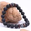 Vulkanische Steen Armband Voor Mannen Lava Houten 8Mm Kralen Armbanden Tibetaanse Boeddha Pols Ketting Vrouwen Heren Sieraden Gift armbanden