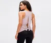 yoga tank top running bow back loose breathable workout indoor sports blouse solid color athletic activewear skin-friendly strap vest8436820