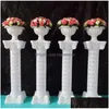 Decoração de festa Decoração de design oco decoração colunas romanas branco cor pilares de plástico estrada citada casamento adereços suprimentos de evento 10 p homefavor dhn8z