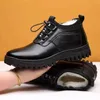 Bottes hommes hiver chaussures en cuir mode peluche chaud confortable anti-dérapant affaires coton extérieur décontracté neige vacances 231027