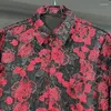 Heren Casual Shirts Herfst Chic Art Design Lange Mouwen Tops Losse Persoonlijkheid Bloemen Avant-garde Ademend Zacht 21Z1123