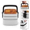 Serviesgoed 70S Retro Groovy Floral Garden Bento Box Lunch thermische container 2 lagen gezond gevoel