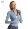 Hardloopjassen Dames Atletische Sportshirts Slim Fit Fitnessjas met lange mouwen Yoga Crop Tops met duimgaten Gymjack3036877