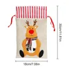 Cadeau cadeau MissDeer Noël Santa Sack Grand sac en toile avec cordon de serrage Emballage de Noël Stockage Emballage Fournitures de fête