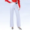 Stage Wear Solid Color Ballroom Pantalon standard Femmes Fête élégante 2023 Costume de danse Waltz Latin Girl Manches longues Veste à col de retournement 6XL