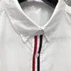 Men's Casual Shirts Luxury Stretch Oxford Stripe Button Down Shirt Slim White Short Sleeve Middle Cotton Summer Clothing