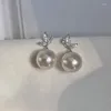 Pendientes de tuerca Ventfille de Plata de Ley 925 para mujer, regalo, mariposa de cristal, perla, temperamento, joyería romántica dulce