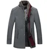 Men's Wool Blends Men Winter Business Casual Cashmere Trench Coats Man Warm Overcoats High Quality Male 4XL 231027