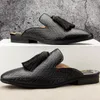 Men summer sandals casual flats banquet handmade men's slippers men dress shoes male smoking slippers plus zapatos sapat a35