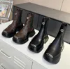 Män kvinnor Rois Boots Designer Ankel Martin Boot Leather Nylon avtagbar påse Bootie Militärinspirerade stridsskor Original Box Storlek 35-42