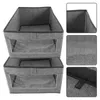 Storage Bottles 2 Pcs Clothes Organizer Bedroom Fabric Bins Desktop Container Non-woven Home Collapsible Closet