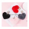 New Party Favor Fashion Love Plush Pendant Heart Key Chain Keychain Cute Stuffed Car Accessories Bag Ball Toy Drop Delivery Dhxsp