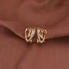 Stud Earrings Dckazz Geometry Vortex Shape Gold Color Earring 2023 Style Fashion Crystal For Woman Daily Jewelry Accessories