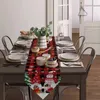 Runner da tavolo Fiocco di neve Buon Natale Runner da tavolo scozzese rosso e nero Decorazioni per tovaglie da tavolo per la casa Ornamenti natalizi 231027