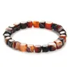 Tourmaline Agates Bracelet Carré Pierre Bracelets Pour Femme Hommes Blanc Rouge Agates Cube Perles Bracelets Mode Reiki Bijoux Cadeau Bijoux De ModeBracelets square