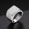 Lyxig glittrande hiphop smycken grossist 925 Sterling Silver VVS Moissanite Diamond Vintage Mens Signet Ring