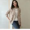 Frauen Anzüge Blazer Mantel Frühling Und Herbst 2023 Temperament Koreanische Elegante Casual Top Zweireiher Lose Solide