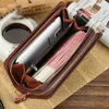 Wallets Business Men Clutch Large Capacity Fashion Long Wallet Man Hand Bag Double Zipper Mobile Phone Pouch Carteira