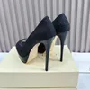 Zapatos de vestir para mujer Bombas de fiesta de boda Mujer Tacones altos Plataforma Diseñadores de marca Sandalias Tacón sexy Peep Toes Moda Alta calidad Cuero genuino 13 cm