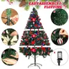 Juldekorationer 6.5ft Pre Lit Christmas Tree Artificial Christmas Tree With 350 LED Multicolor Lights and Metal Stand Ornament Xmas Tree 231027