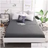 Set di lenzuola Lenzuolo con angoli in cotone Letto in tinta unita di qualità Quattro angoli con materasso a fascia elastica Er Twin Fl Queen King Size 220514 Dhikg