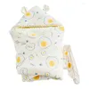 Mantas de algodón franela bebé manta swaddle con capucha dibujos animados oso impresión invierno cálido edredón polar engrosado nacido saco de dormir 2023