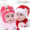 Konst och hantverk 5Style Christmas Hats Scarf Set Plush Santa Claus Cap Decoration pojkar flickor söta hatt halsdukar passar öronmuffs 50 st dro dhcat