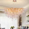 Pós-moderna sala de estar sala de jantar iluminação vidro cristal personalidade criativa recepção loja roupas lustre decorativo