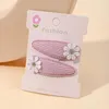 ヘアアクセサリー1/2pcs/set ins insy flower clips vaby gird hairpins for Kids lace white barette princess幼児卸売