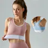 Yoga Outfit With Logo Fake Two-piece Women's Bra Mesh Breathable Chest Pad Pilates Sports Gym Running Exercise Crop Top