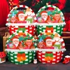 Gift Wrap LBSISI Life 25pcs Christmas Basket Handle Bag For Candy Chocolate Cookie Nougat Biscuit Milk Gift Packing Gift Santa Zipper Bags 231027