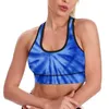 Yoga outfit Green Tie Dye Sport Bra U Neck Abstract Print Breattable Running Raceback Crop Bras Push Up Workout Top for Girls