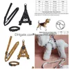 Designer Halsband Lijnen Set Geen Pl-harnas Zacht Verstelbaar Basic Nylon Instap-puppyvest voor kleine, middelgrote en grote honden Bldog Corgi O Dhjur