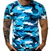 T-shirts pour hommes T-shirt d'été à la mode Chemise à manches courtes avec motif Col rond T-shirt camouflage mince