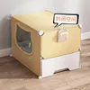 Jaulas transportadoras para gatos para el hogar, caja de arena cerrada para interiores, casa integrada con inodoro, jaula de espacio libre súper grande para gatos