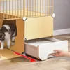 猫のキャリアケージのための屋内閉じたヴィラリッターボックストイレスーパーフリースペースケージ猫と統合された家