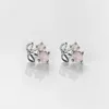 Stud Earrings Fashion 925 Sterling Silver Cute Pink Zircon Cherry Small For Women Sweet Korean Girl Party Jewelry Gift AEZ130