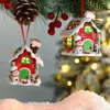 Juldekorationer Julpepparkakor Small House Pendant Creative Xmas Tree Decorants Hanging Ornament Navidad Year Gift Home Decor 231027