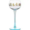 Wine Glasses Creative Decal Glass High Foot Red Cup Fresh Style Brandy Cocktail Suitable For Family Gatherings Bars And KTV