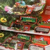 Décorations de Noël Arbre de Noël créatif suspendus pendentifs assemblés mini train jouets voiture de chemin de fer électrique accessoires drôles cadeaux de Noël pour enfants 231027